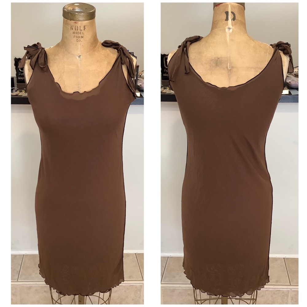 French Double Layer Mesh Dress